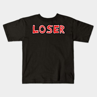 Copy of Loser red  black outline Kids T-Shirt